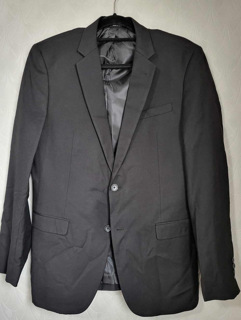 Egara Orange Men's 42L Extreme Slim Fit 36 Waist Black Blazer Sport Coat